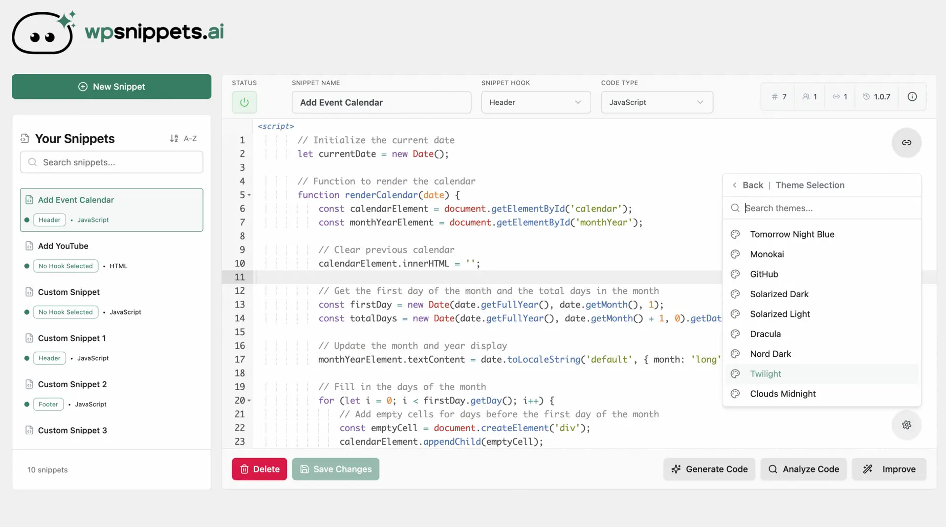 Editor Tools - Themes